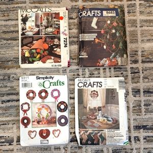 VINTAGE McCalls & Simplicity Christmas Crafts Patterns Lot of 4